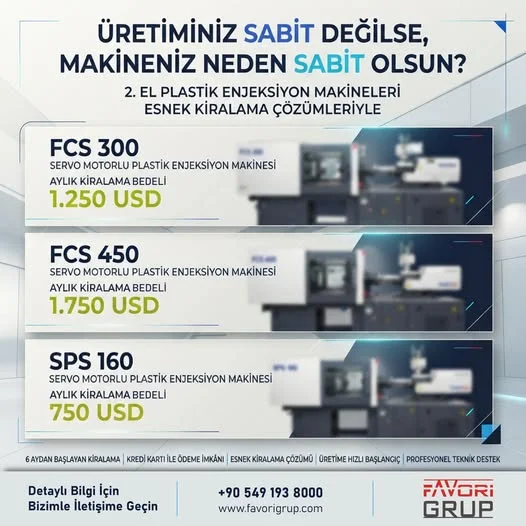 KİRALIK PLASTİK ENJEKSİYON MAKİNELERİ - 80 / 450 TON